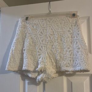 Women's White Lace Shorts